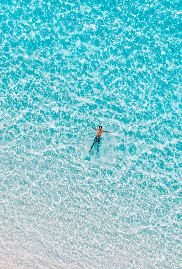 Man relaxing on the beach